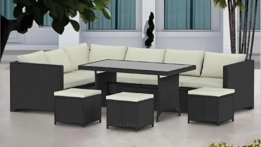 Set mobilier de gradina Waltz Nissa F5120 (Black/Beige)