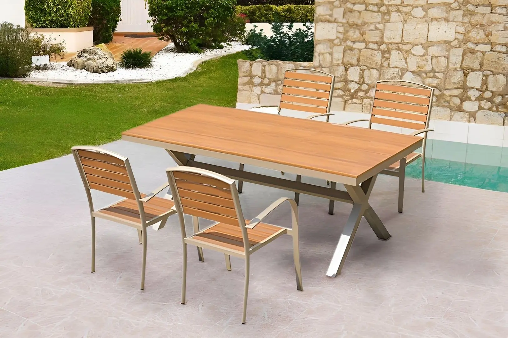 Set mobilier de gradina Waltz Family F5511 (Natural/Silver)