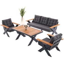 Set mobilier de gradina Waltz Terrace F3312 (Black/Natural) Thumb