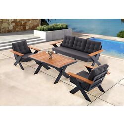 Set mobilier de gradina Waltz Terrace F3312 (Black/Natural)