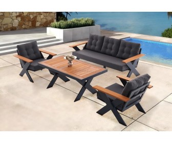 Комплект садовой мебели Worker Terrace F3312 (Black/Natural)