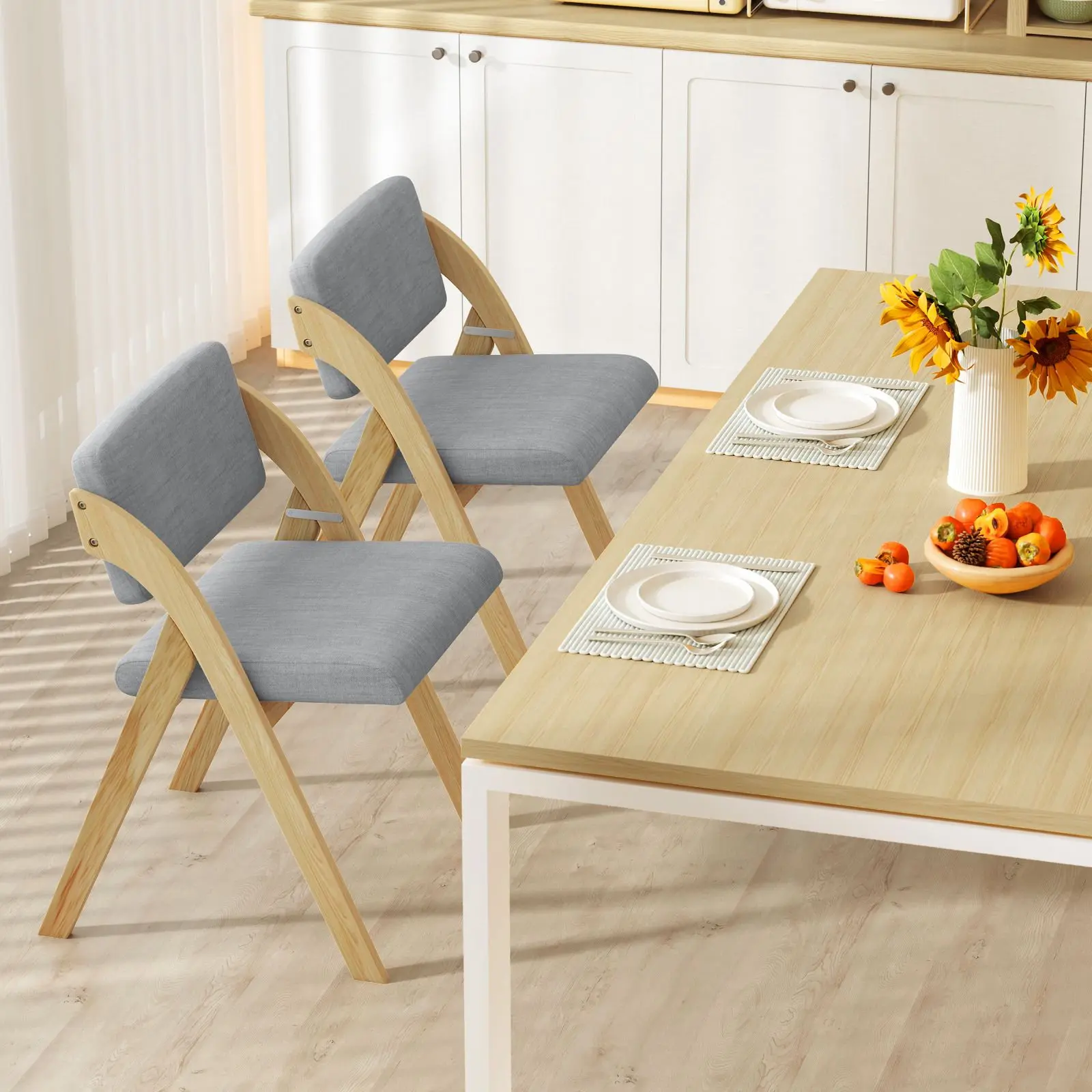 Комплект складных стульев Costway JV11741GR (Grey) - 4