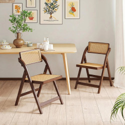 Комплект складных стульев Costway JV11771CF-2 (Brown) Thumb