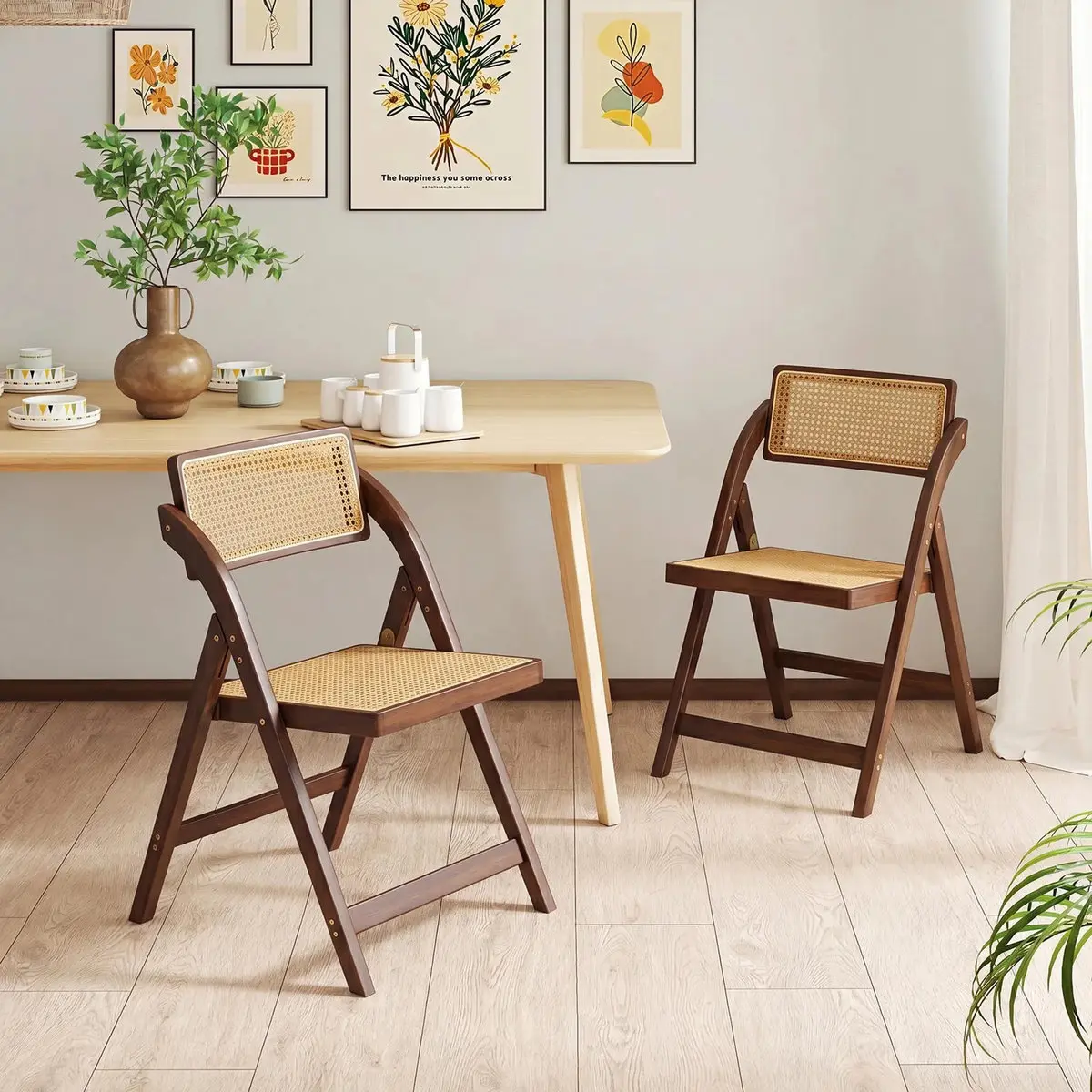 Комплект складных стульев Costway JV11771CF-2 (Brown) - 5