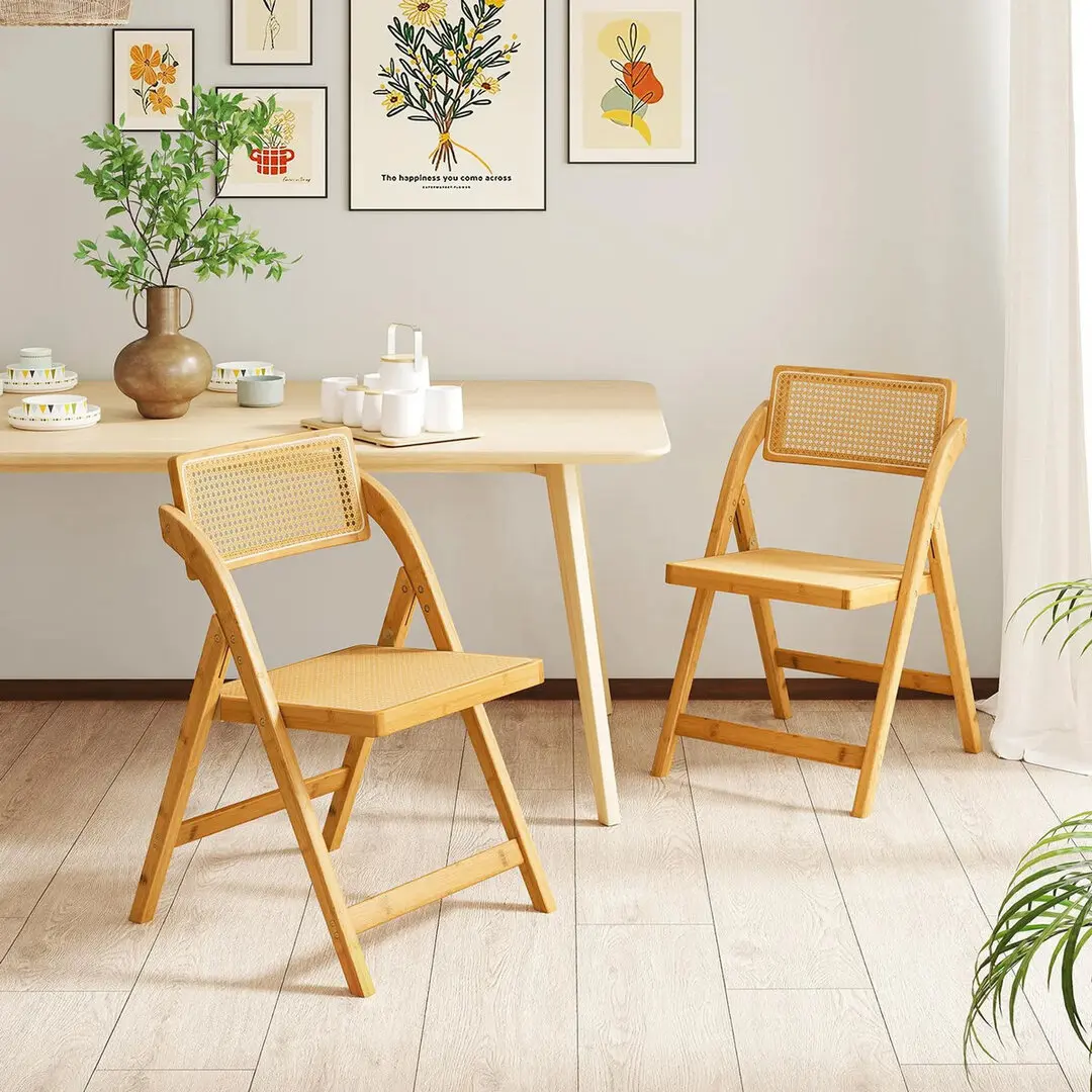 Комплект складных стульев Costway JV11771NA-2 (Natural)
