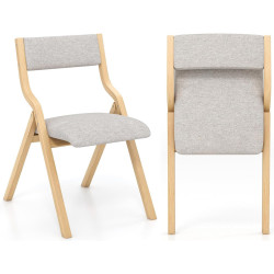Комплект складных стульев Costway JV12870NA-2 (Natural/Grey) Thumb