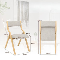 Комплект складных стульев Costway JV12870NA-2 (Natural/Grey) Thumb