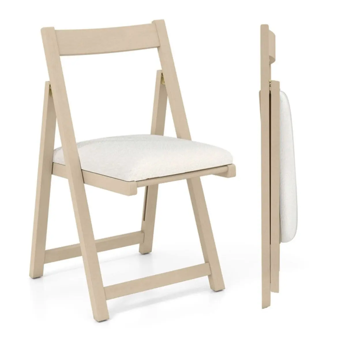 Set scaune pliabile Costway JV13018YW-2 (Natural) - 2