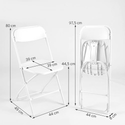 Комплект складных стульев Costway JV14596WH-4 (White) Thumb