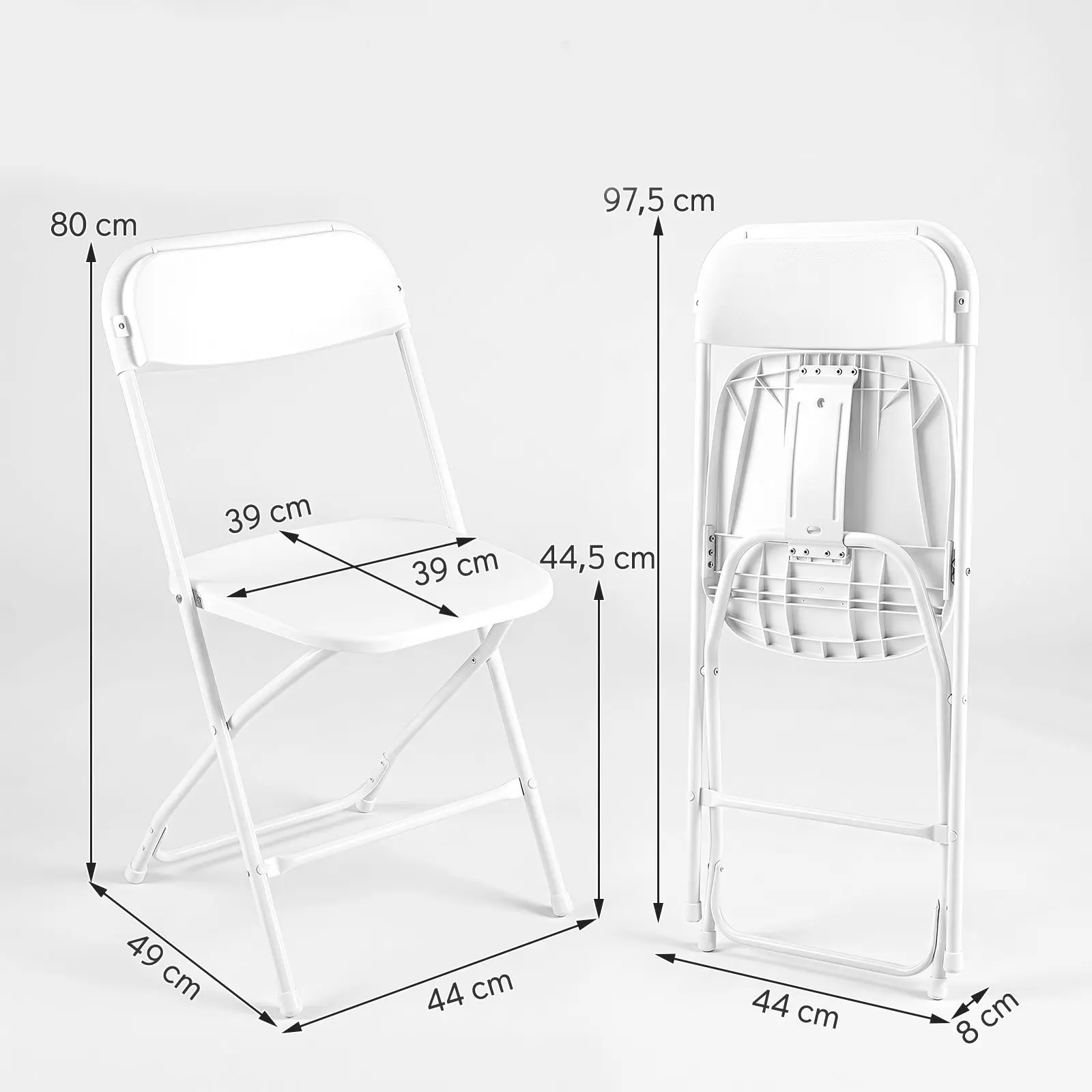 Комплект складных стульев Costway JV14596WH-4 (White) - 3