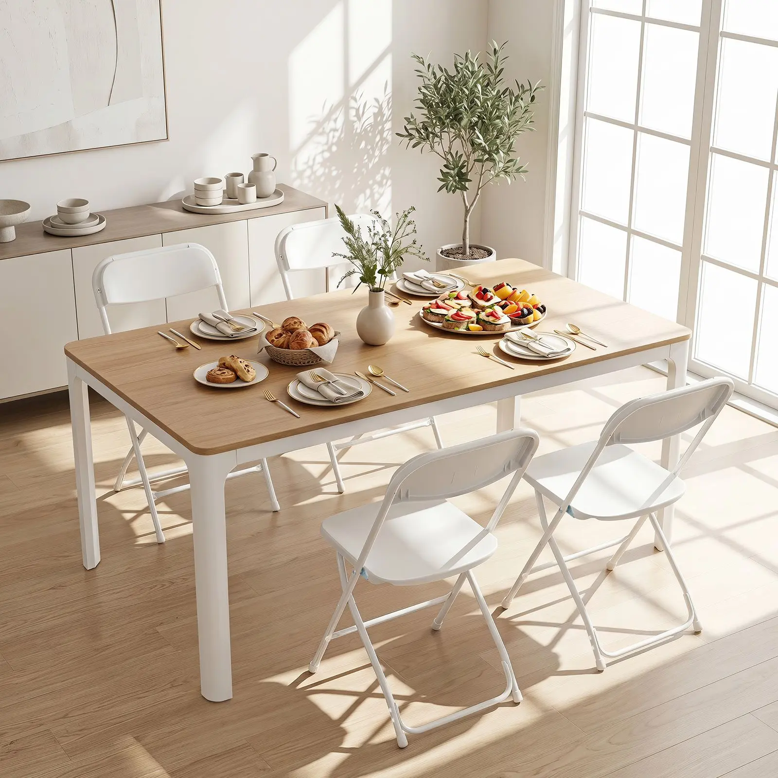 Комплект складных стульев Costway JV14596WH-4 (White) - 4