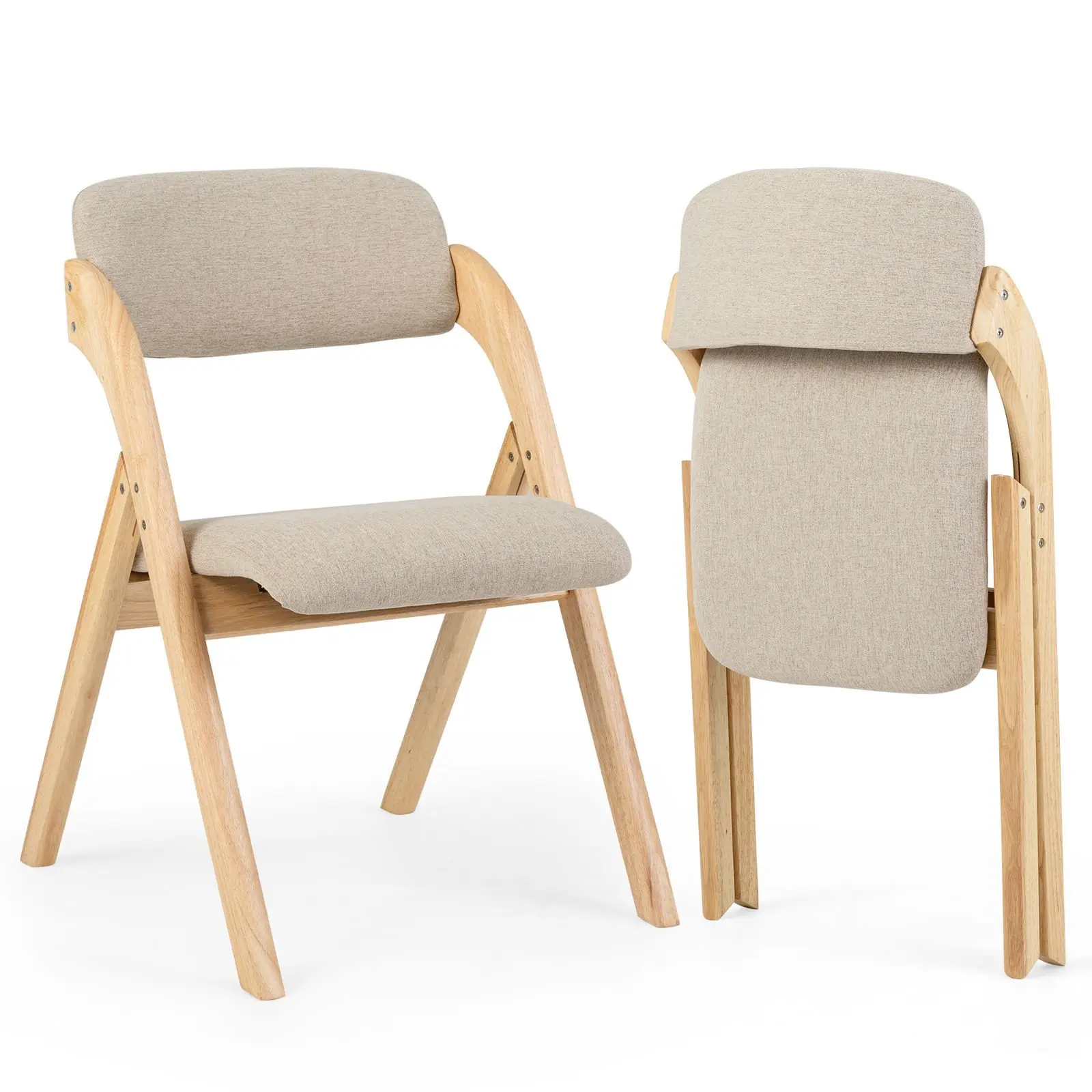 Set scaune pliabile Costway JV14695MS-2 (Natural) - 2