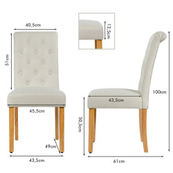 Комплект стульев Costway HW64221BE (Beige) Thumb