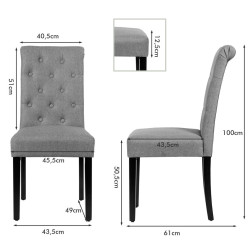 Комплект стульев Costway HW64221GR (Grey) Thumb