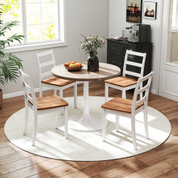 Комплект стульев Costway JV10848ZS-4 (Brown/White) Thumb