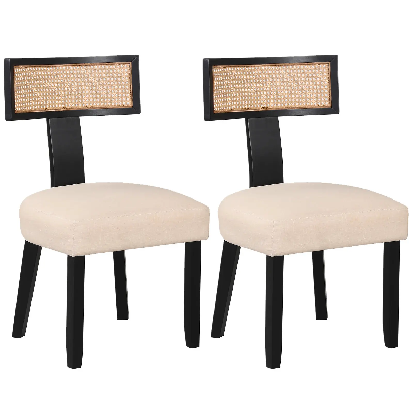 Комплект стульев Costway JV11601DK (Black/Beige) - 2
