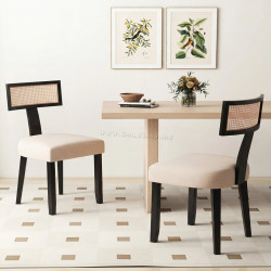 Комплект стульев Costway JV11601DK (Black/Beige)
