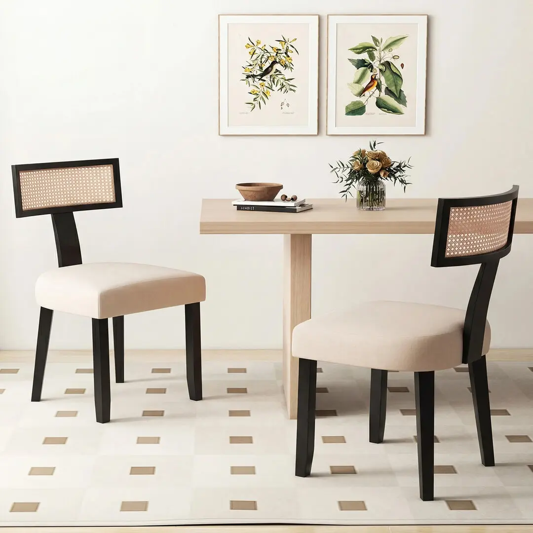 Комплект стульев Costway JV11601DK (Black/Beige)