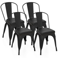 Комплект стульев Costway JV11815BK-4 (Black) Thumb