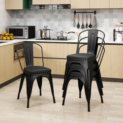 Комплект стульев Costway JV11815BK-4 (Black)