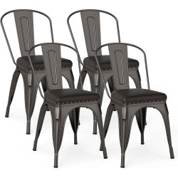 Комплект стульев Costway JV11815GU-4 (Brown) Thumb