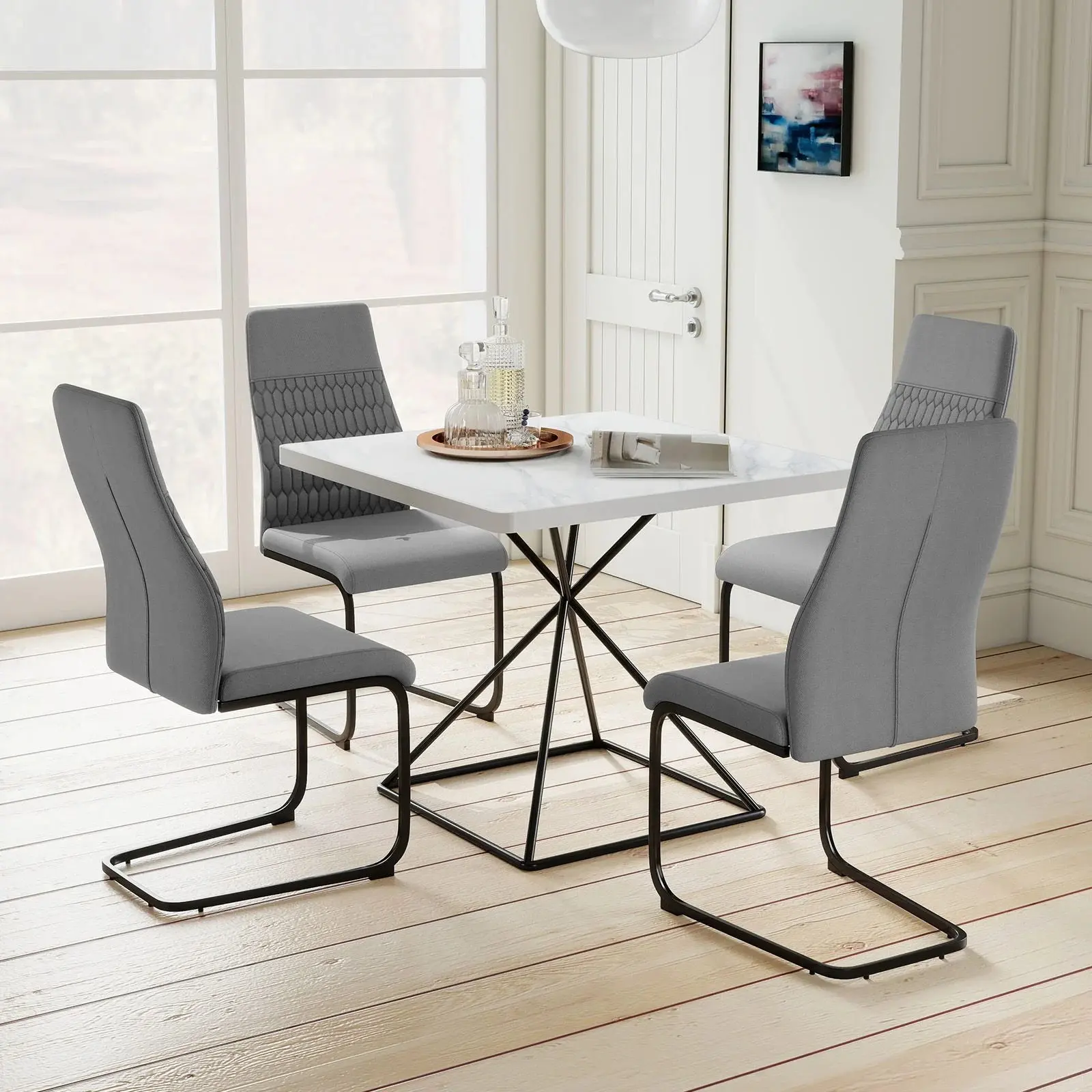 Комплект стульев Costway JV12505GR-4 (Grey) - 3