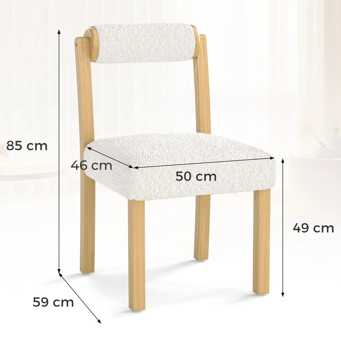 Комплект стульев Costway JV12577WH-2 (White) - 3