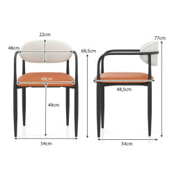 Комплект стульев Costway JV12788-2 (Orange/White) Thumb