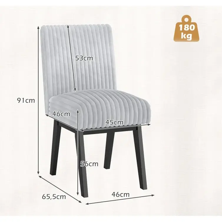 Set scaune Costway JV13504GR (Grey) - 3