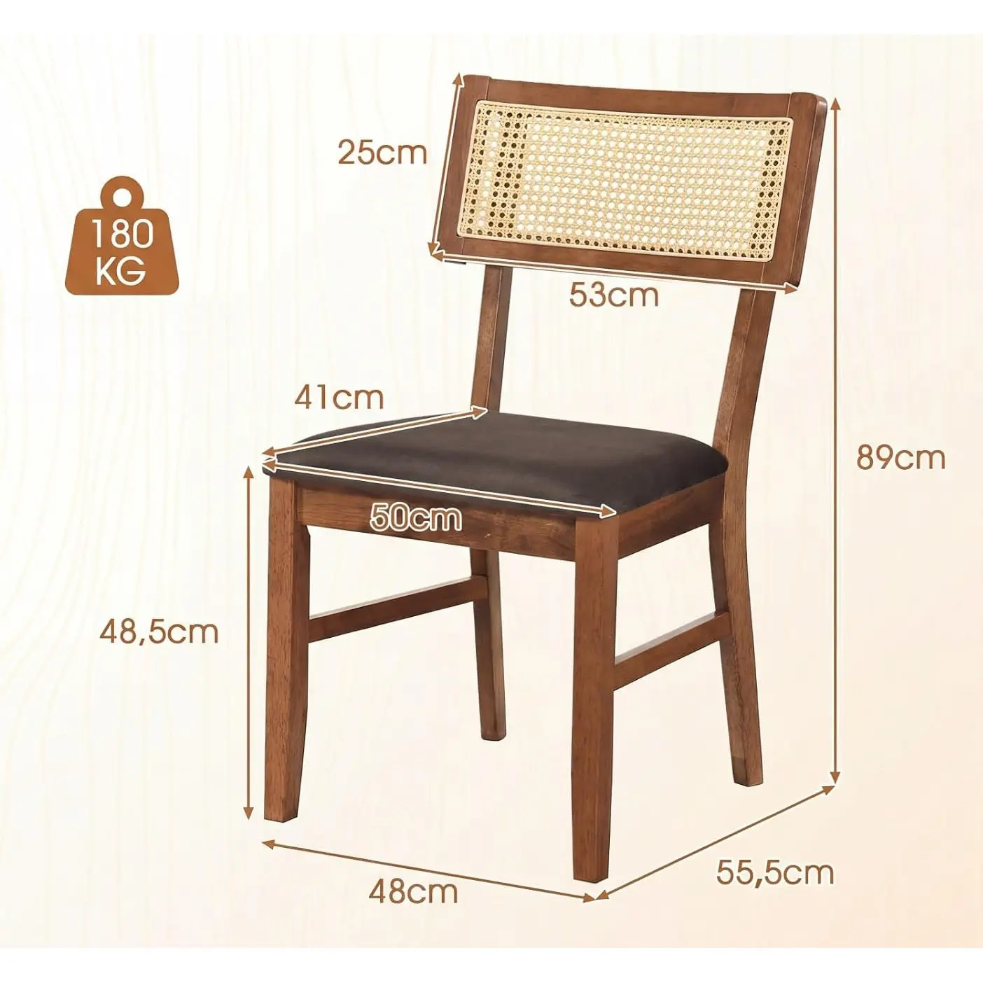 Set scaune Costway JV13507WN (Walnut) - 3