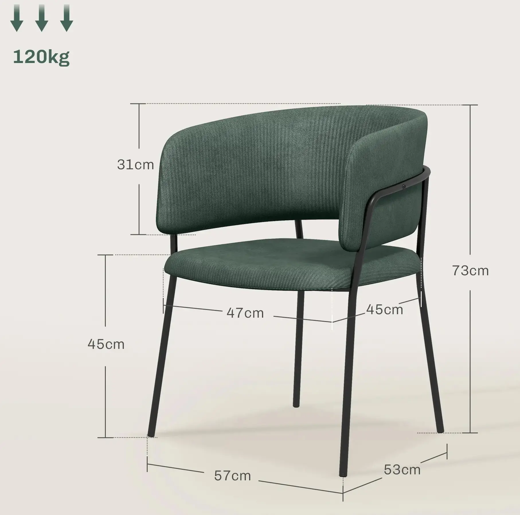 Комплект стульев Homcom 83A-138V00GN (Green) - 4