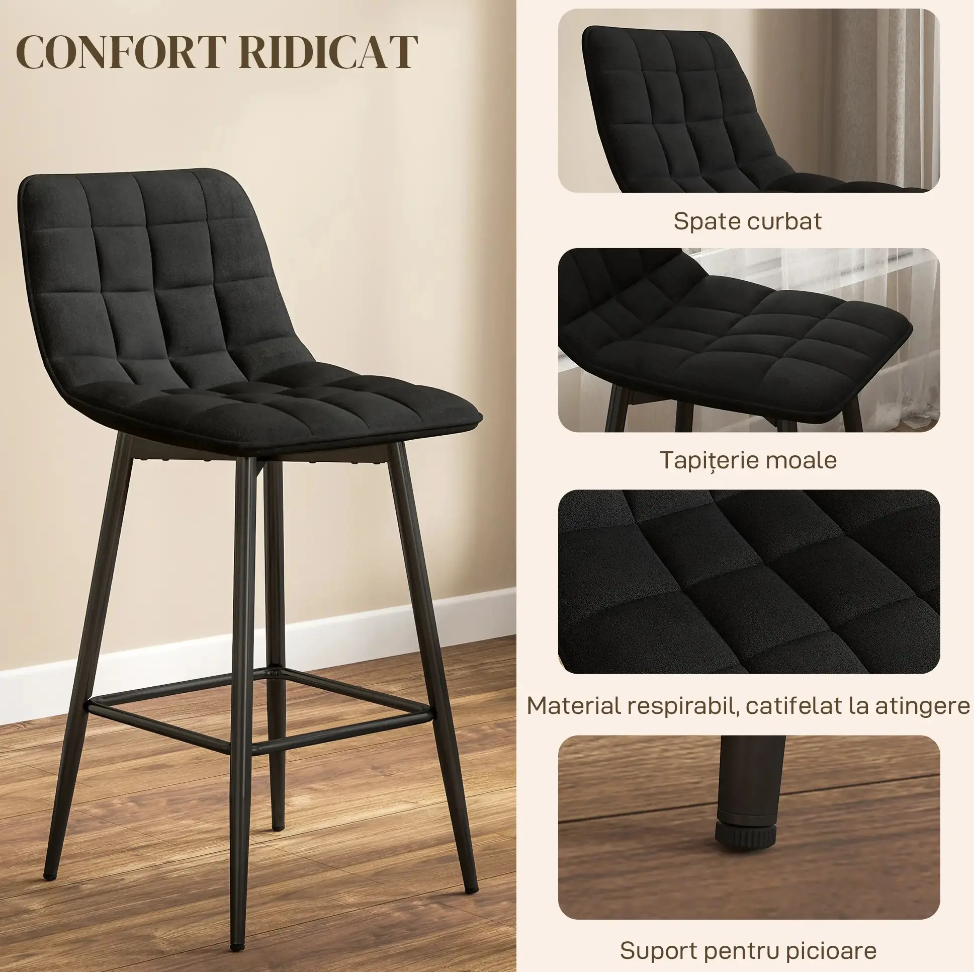 Набор стульев Homcom 835-271V00BK (Black) - 6