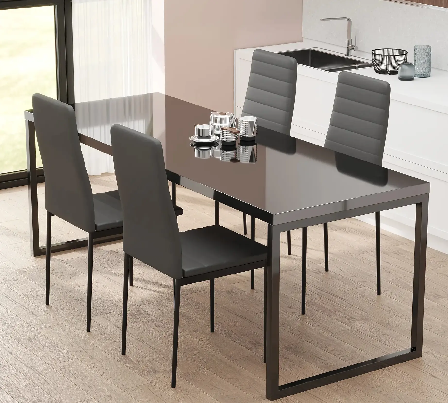 Набор стульев Homcom 835-483V01BK (Black) - 3