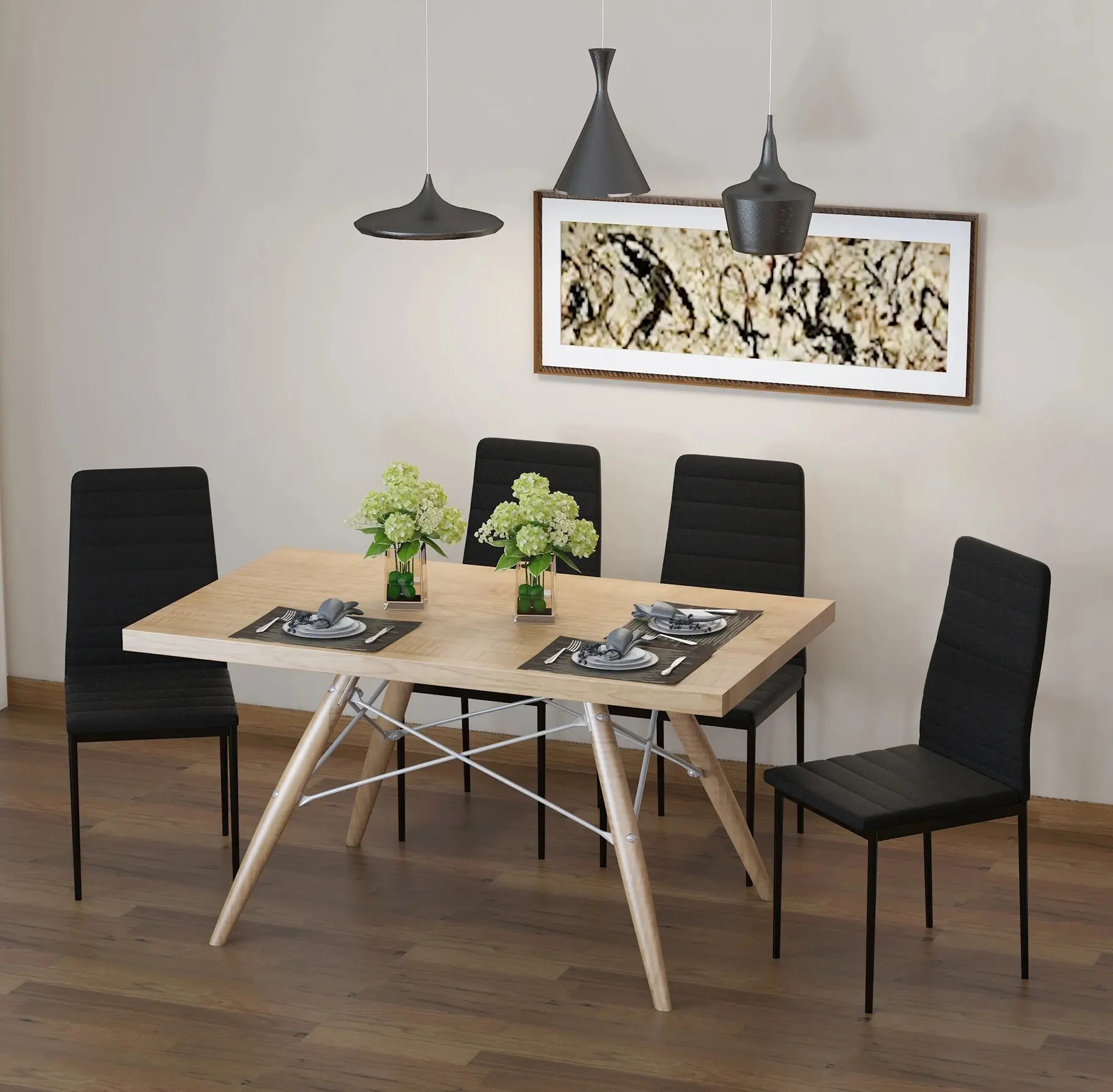 Набор стульев Homcom 835-483V01BK (Black) - 8