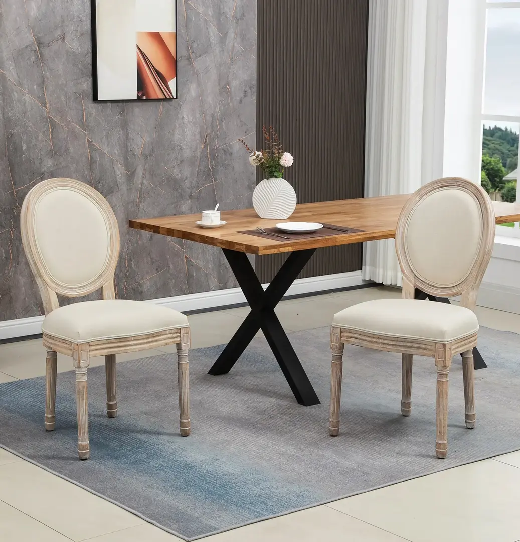 Набор стульев Homcom 835-524CW (Cream/Wood)