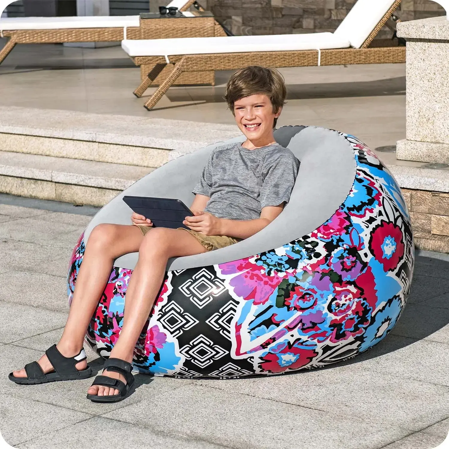 Кресло надувное Bestway Graffiti 75111 (Multicolour) - 6