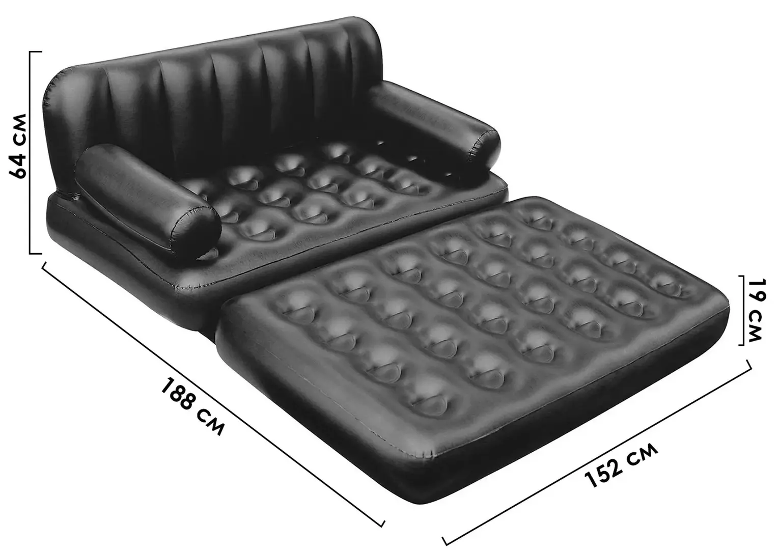 Надувной диван 5в1 Bestway 75054 (Black) - 5