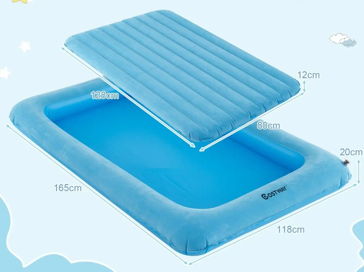 Детская надувная кровать Costway HY10389DE-QL (Blue) - 7