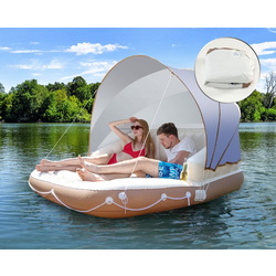 Pat gonflabil cu copertina Costway NP10725 (White/Brown) Thumb