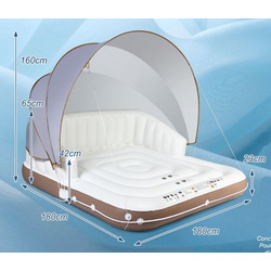 Pat gonflabil cu copertina Costway NP10725 (White/Brown) Thumb