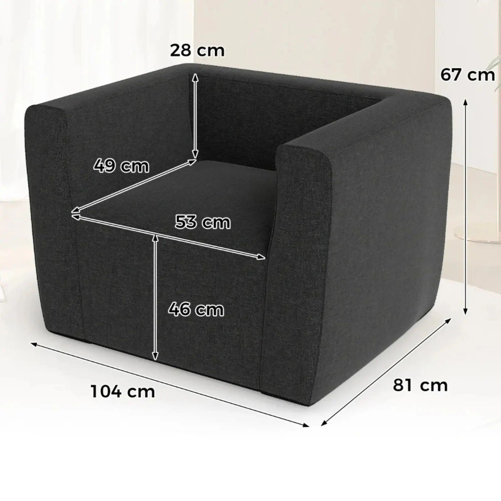 Надувное кресло Costway HV10820GR (Grey) - 3