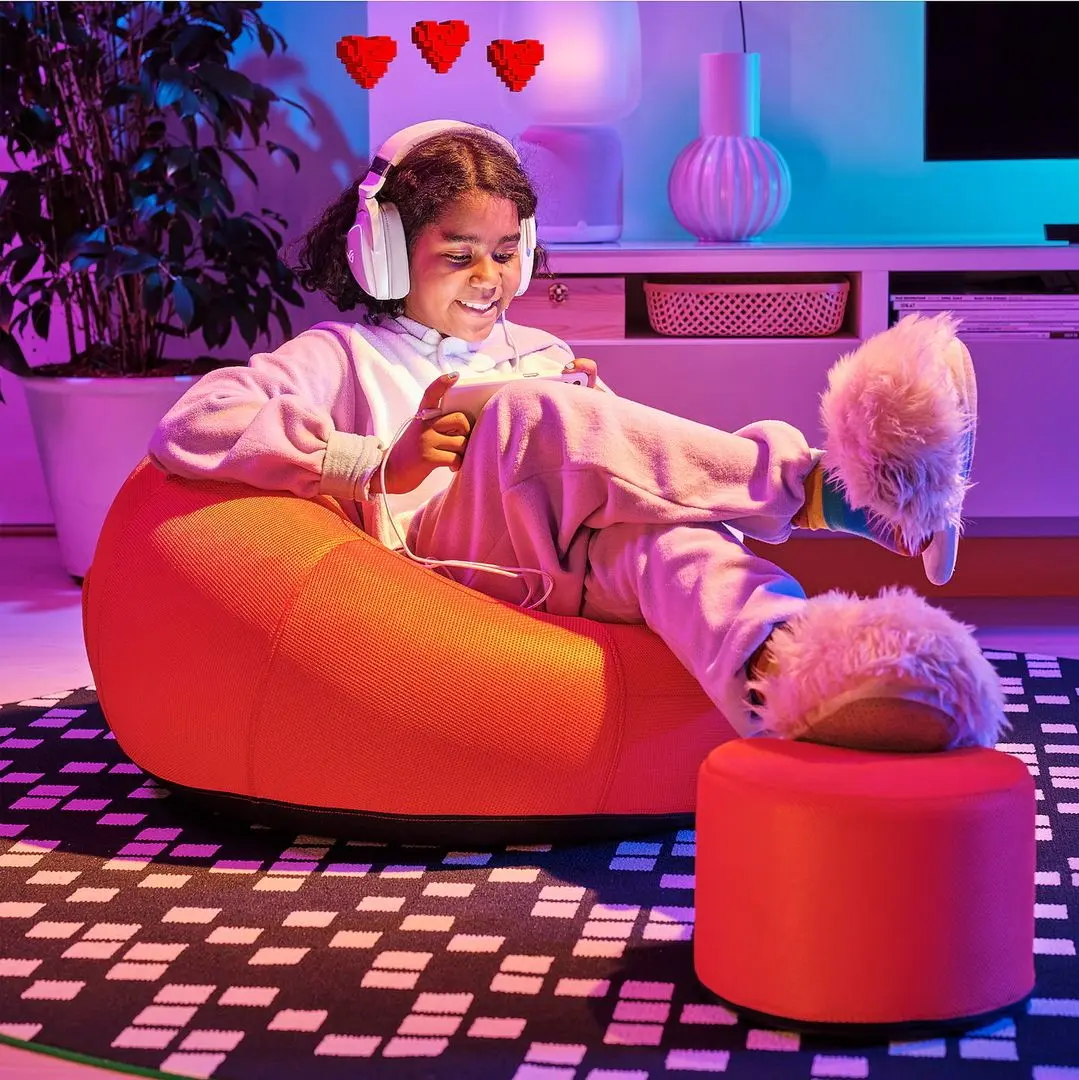 Fotoliu gonflabil cu puf Ikea Brannboll (Portocaliu deschis)