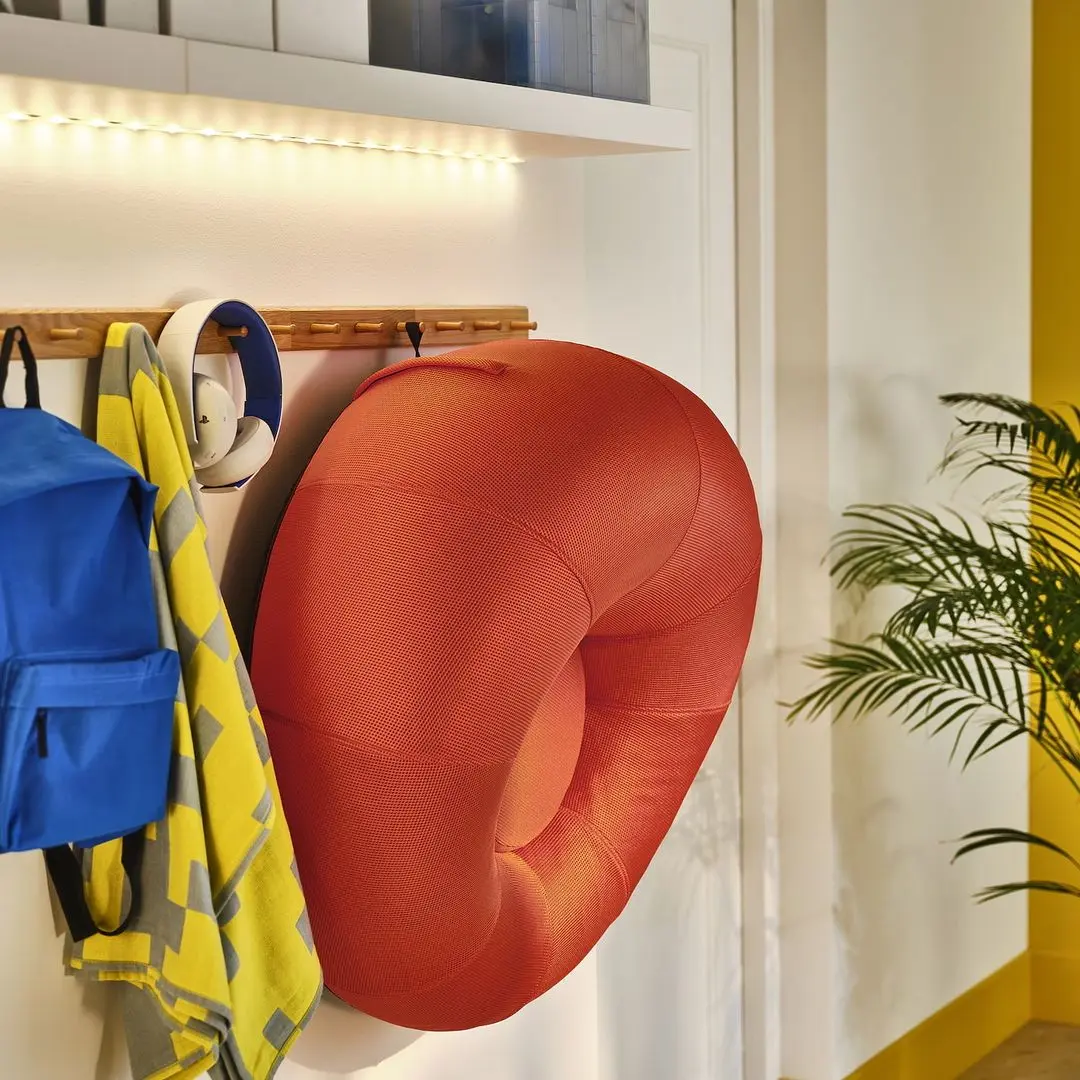 Fotoliu gonflabil cu puf Ikea Brannboll (Portocaliu deschis)