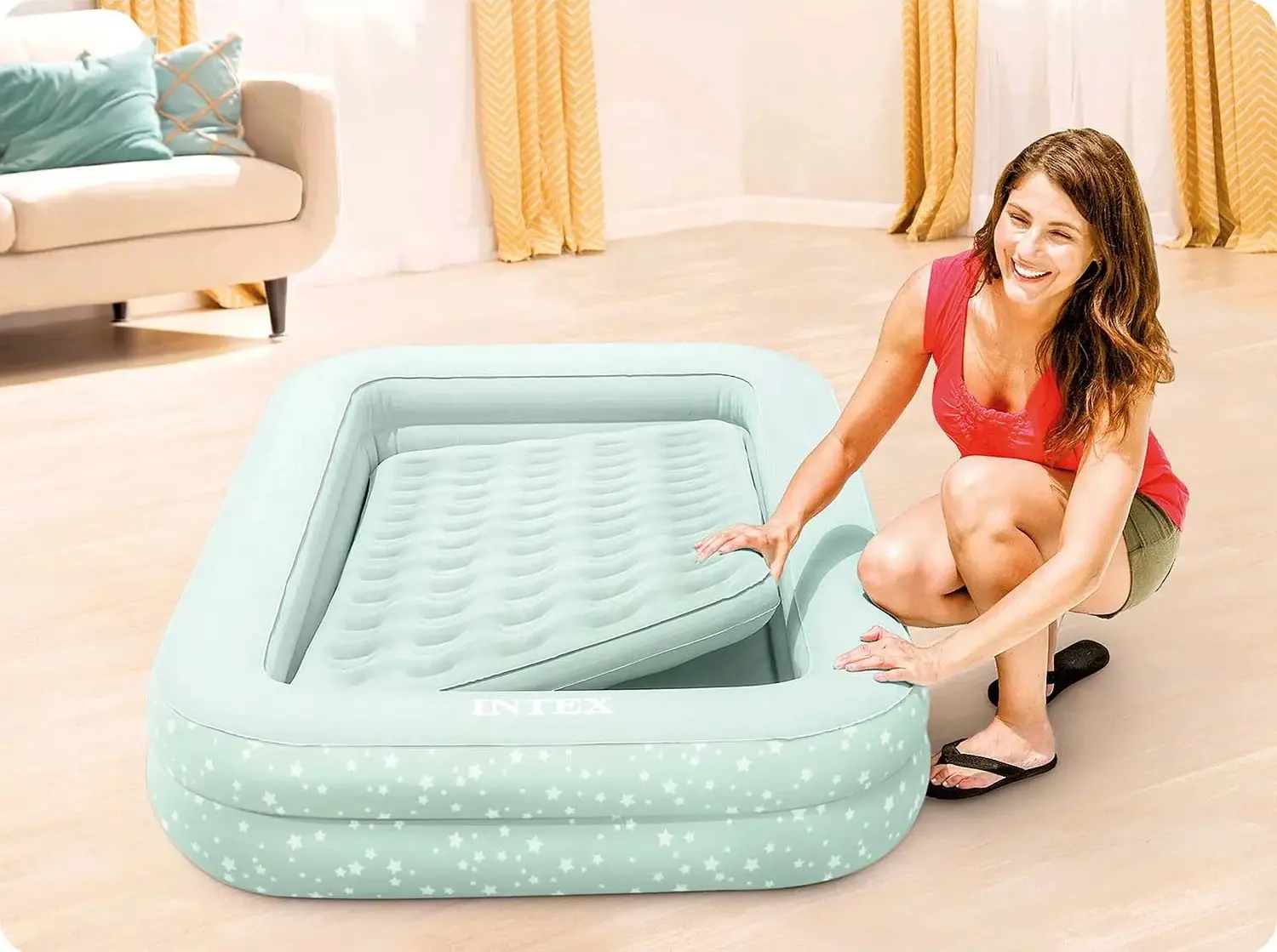 Детская надувная кровать Intex 66810 (Mint Green) - 7
