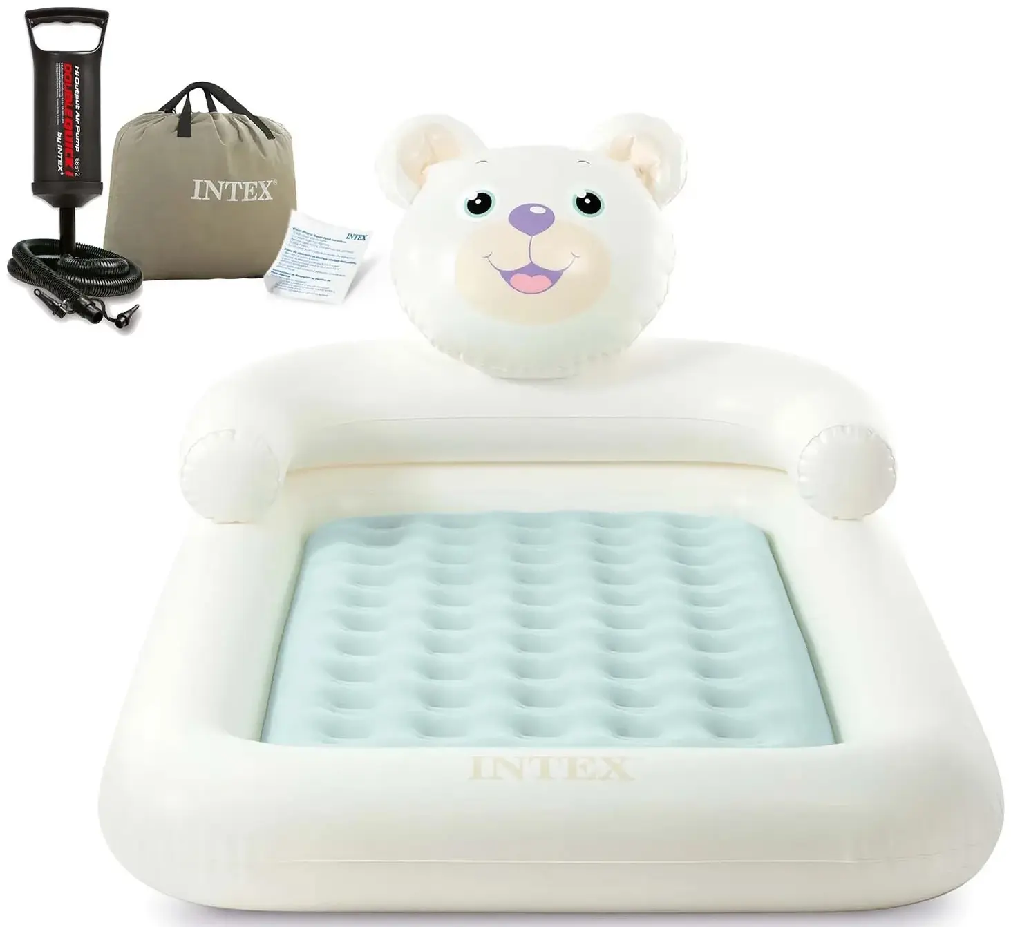 Pat gonflabil pentru copii Intex 66814NP (White/Mint) - 2