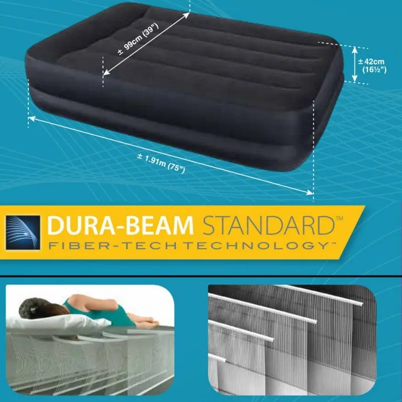 Кровать надувная Intex Pillow Rest Raised INT64122 (Black)