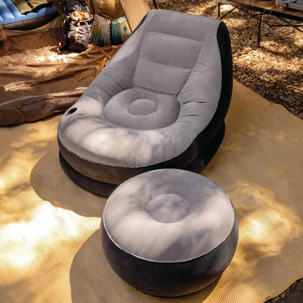 Надувное кресло с пуфом Intex Ultra Lounge 68564 (Black/Grey) - 3