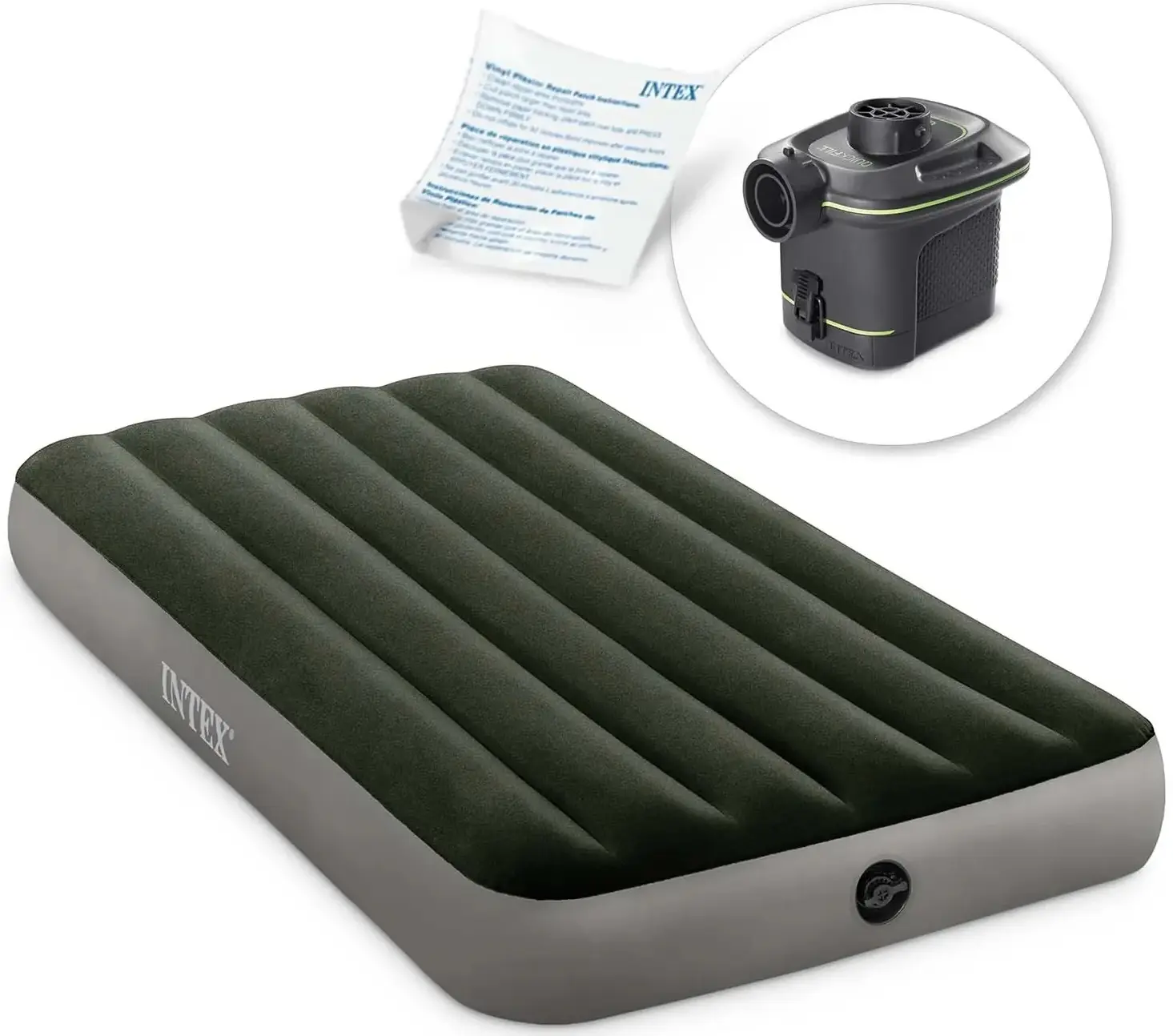 Saltea gonflabila Intex 64777 (Grey/Dark Green) - 3