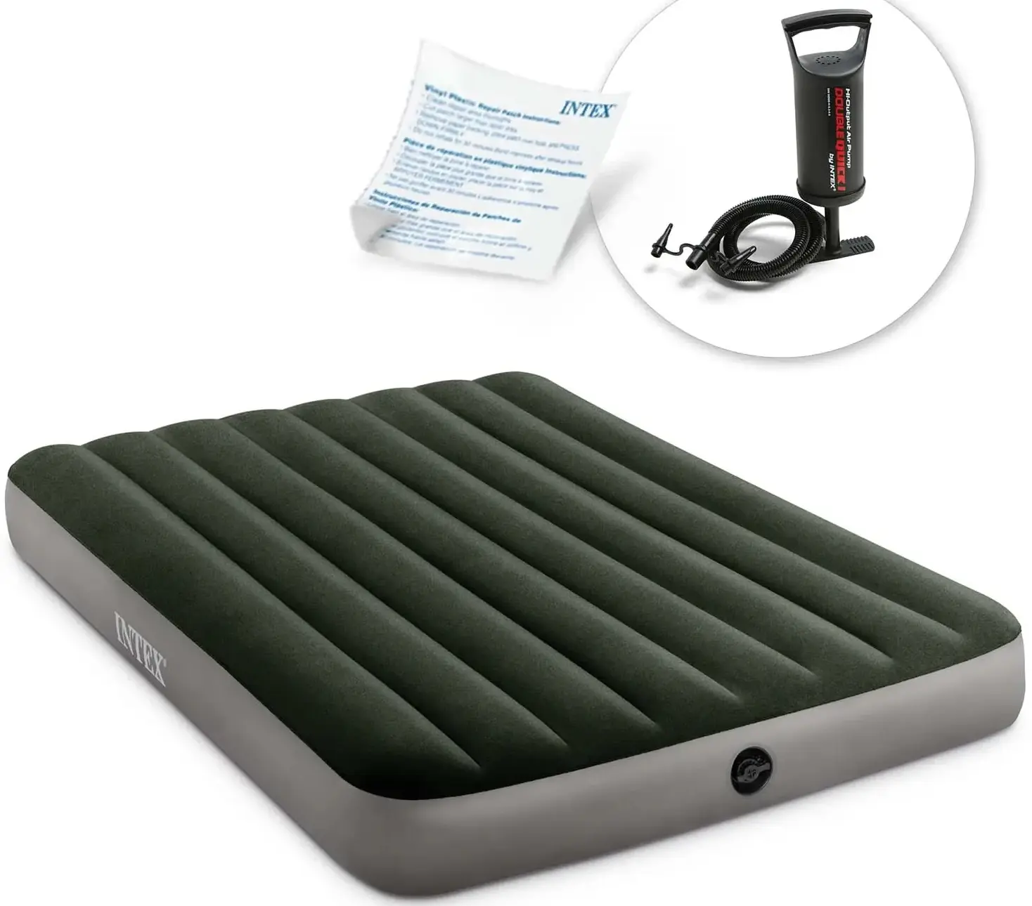 Saltea gonflabila Intex 664108 (Dark Green/Grey) - 4