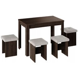 Set masa scaune BonMebel Tip 5 Wenge/White (1+4)